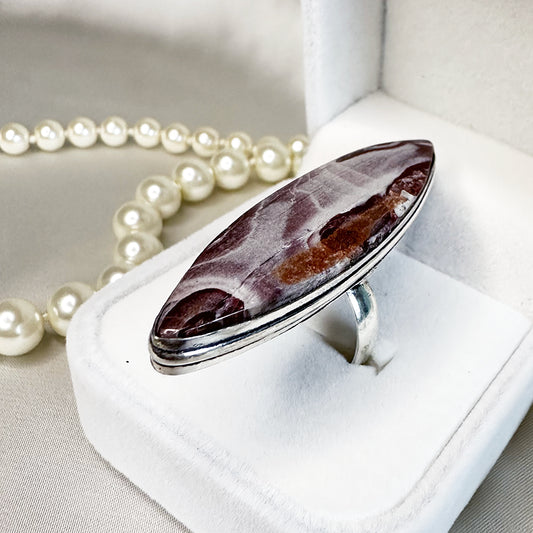 Zilveren 925 ring met dolomiet steen – maat 17,25 | 54