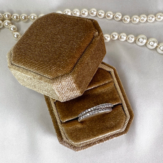 Vintage twisted 925 zilveren ring met pavé zirkonia zetting – maat 16,25 | 51