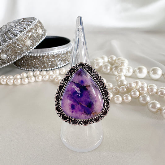 Zilveren ring met Morado Opaal – maat 17,9 | 56,6