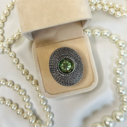 Zilveren ring met pierre peridot edelsteen – maat 16,25 | 51,5