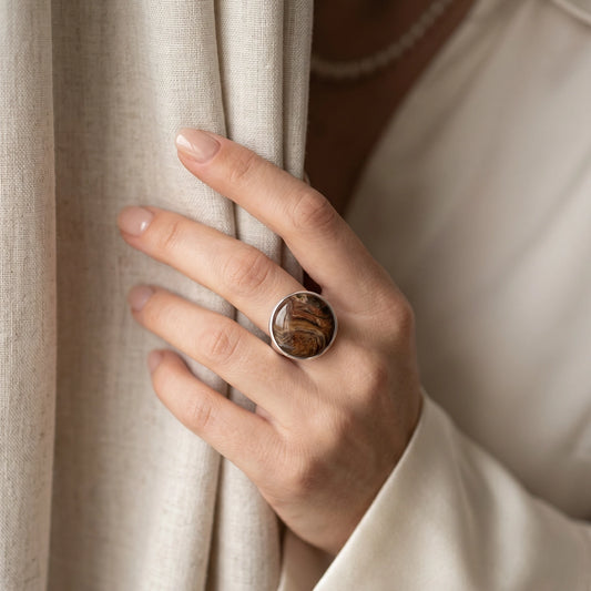 Vintage ring 925 zilver met Rode Petersiet edelsteen – maat 18 | 57