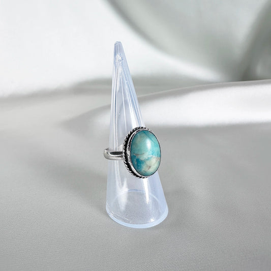 Vintage zilveren ring met Native American turquoise – maat 17 | 53,4